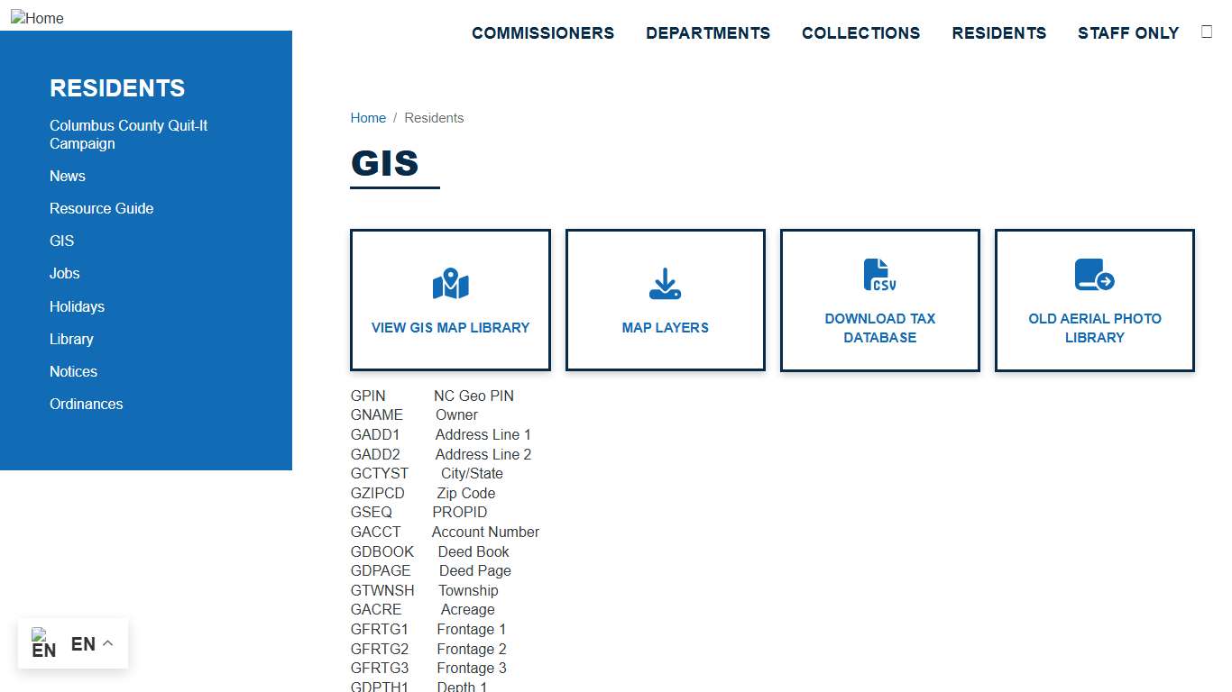 GIS Columbus County, NC